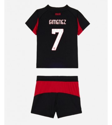 AC Milan Santiago Gimenez #7 Hjemmebanesæt Børn 2025-26 Kort ærmer (+ korte bukser)
